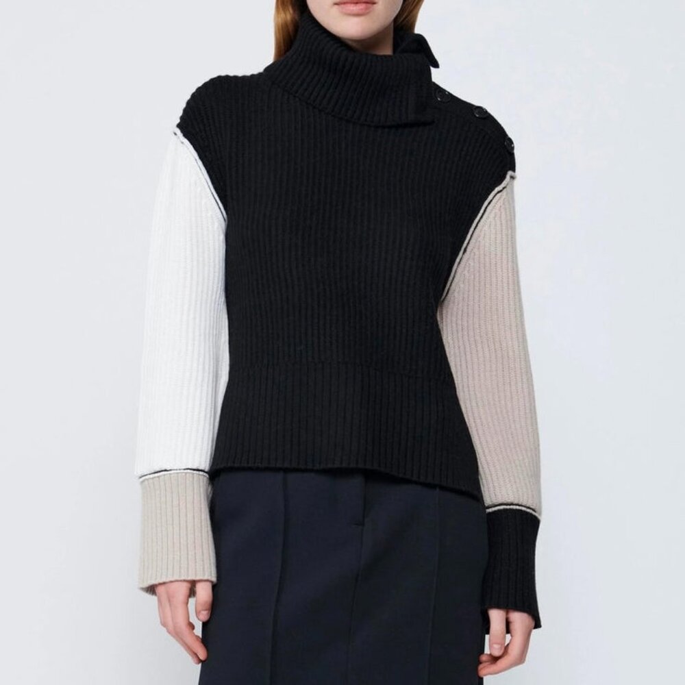 SIMKHAI - FLORES SWEATER - BLACK MULTI - SIZE LARGE
